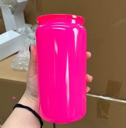 CHINESE WAREHOUSE Hot Sale 16oz Jelly Color Plastic Tumblers For UV DTF Stickers