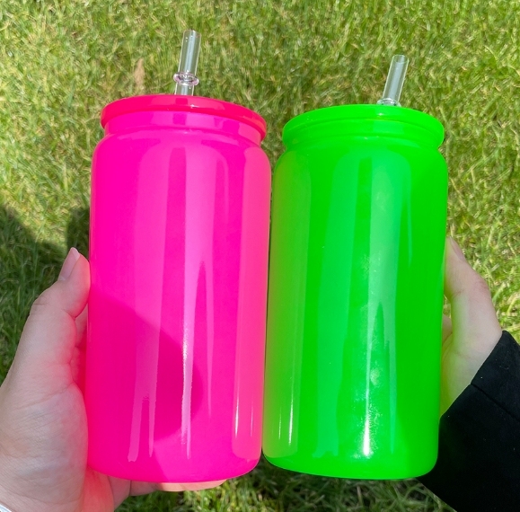 CHINESE WAREHOUSE Hot Sale 16oz Jelly Color Plastic Tumblers For UV DTF Stickers