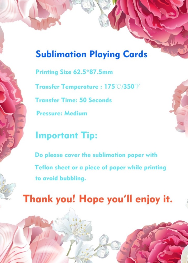 CHINESE WAREHOUSE Sublimation Playing Cards