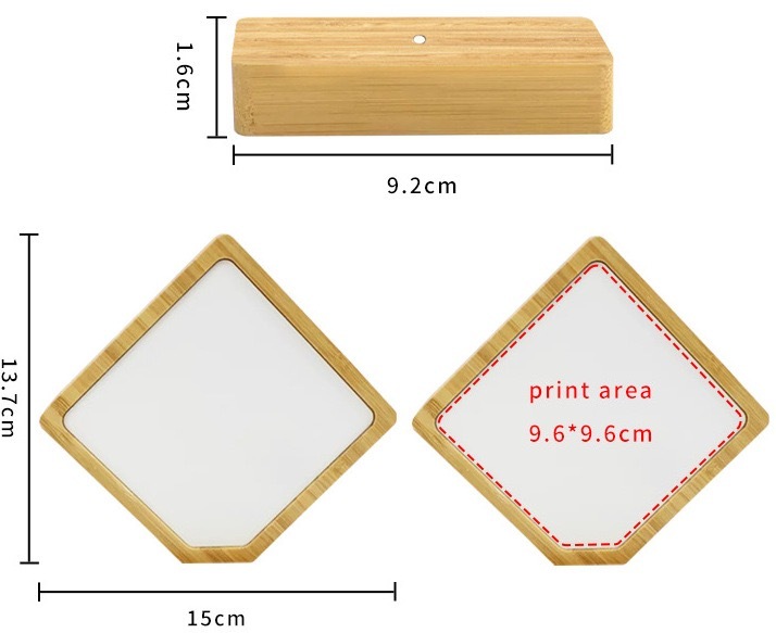 CHINESE WAREHOUSE Sublimation Wooden Magnetic Photo Frame