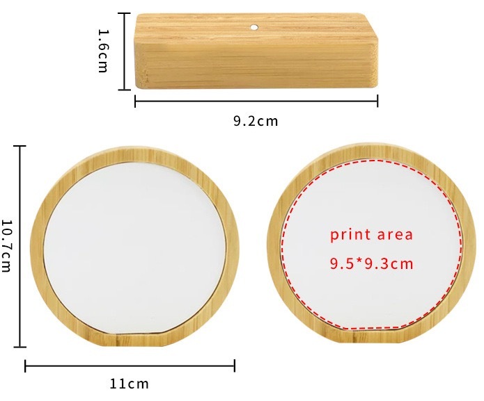 CHINESE WAREHOUSE Sublimation Wooden Magnetic Photo Frame