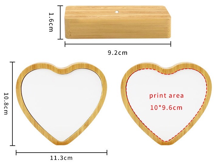CHINESE WAREHOUSE Sublimation Wooden Magnetic Photo Frame