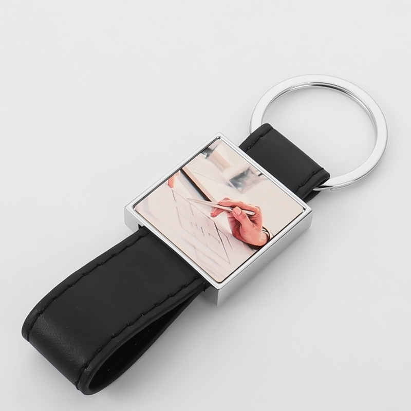 CHINESE WAREHOUSE Sublimation PU Keychain
