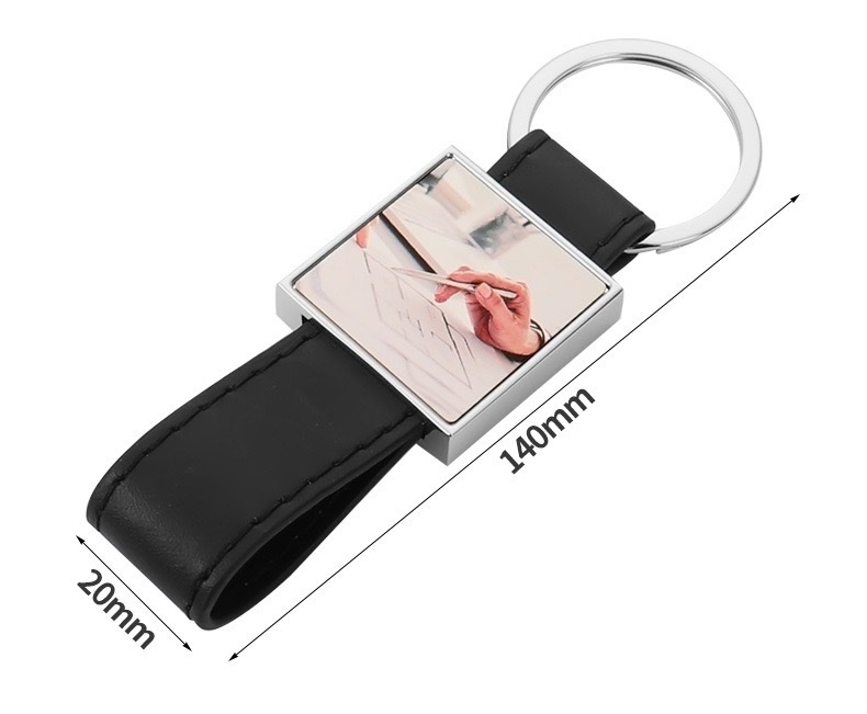 CHINESE WAREHOUSE Sublimation PU Keychain