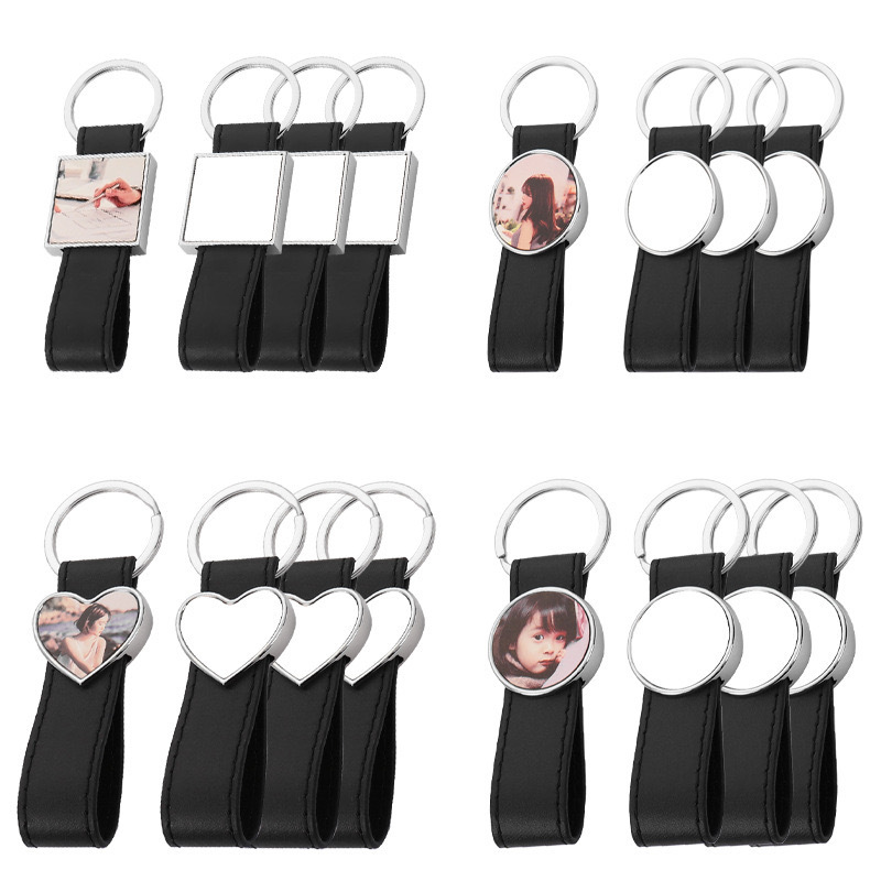 CHINESE WAREHOUSE Sublimation PU Keychain