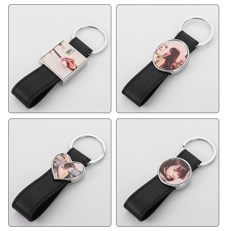 CHINESE WAREHOUSE Sublimation PU Keychain