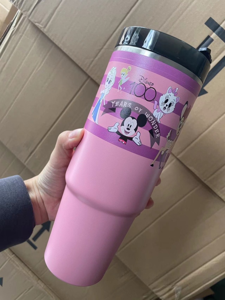 CHINESE WAREHOUSE 30oz Disney Pattern Tumbler with Handle