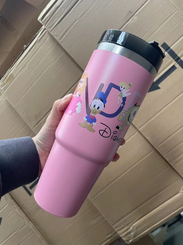 CHINESE WAREHOUSE 30oz Disney Pattern Tumbler with Handle