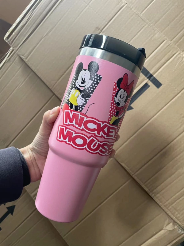 CHINESE WAREHOUSE 30oz Disney Pattern Tumbler with Handle