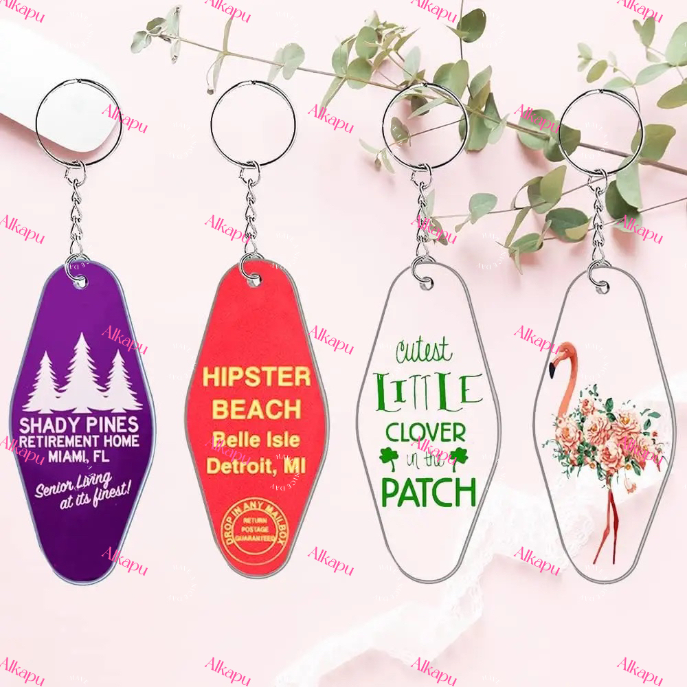 CHINESE WAREHOUSE Transparent Acrylic Keychain Blank Colors For UV Wrap Ready To Ship