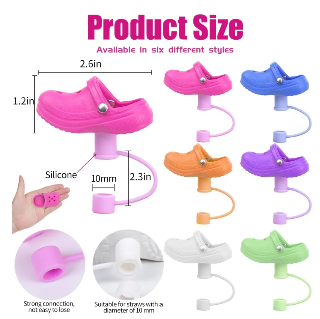 CHINESE WAREHOUSE High Quality 3D Straw Toppers Crocodile Shoe Styles