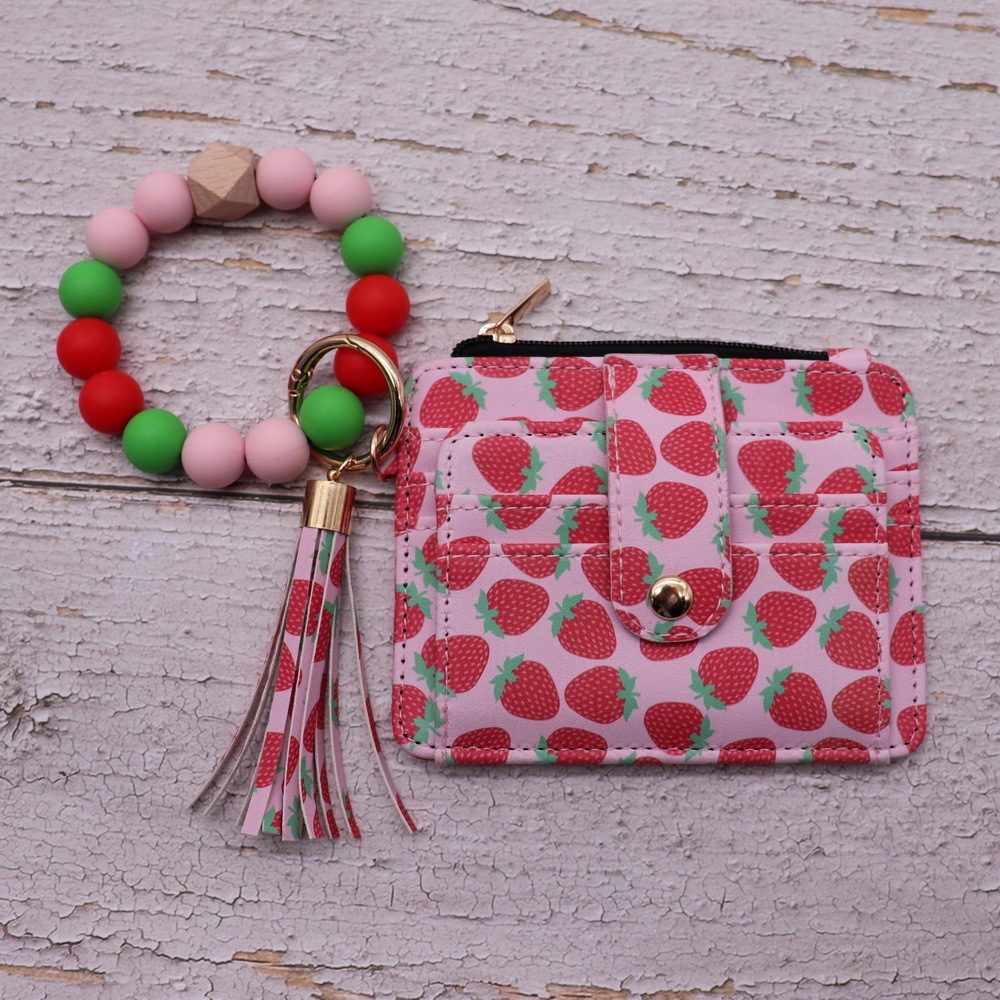 CHINESE WAREHOUSE Mix Color PU Leather Purse Silicone Bracelet