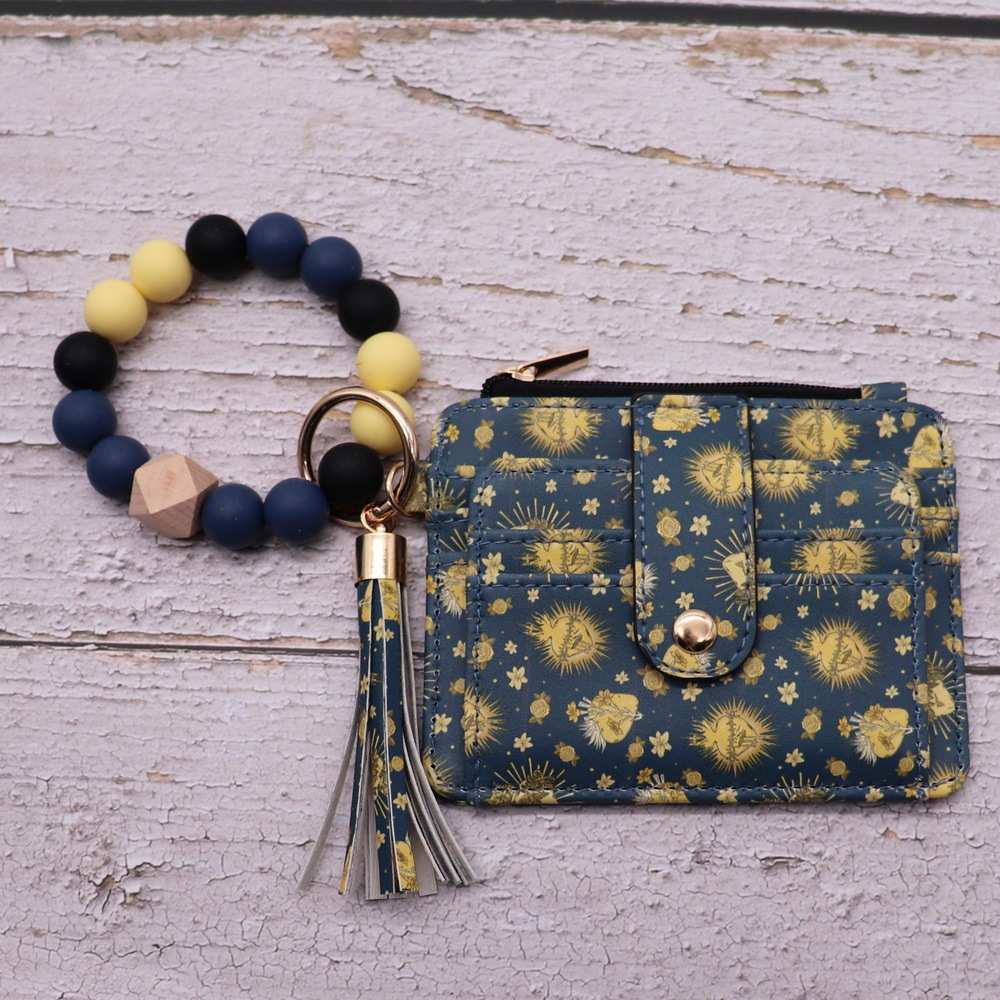 CHINESE WAREHOUSE Mix Color PU Leather Purse Silicone Bracelet