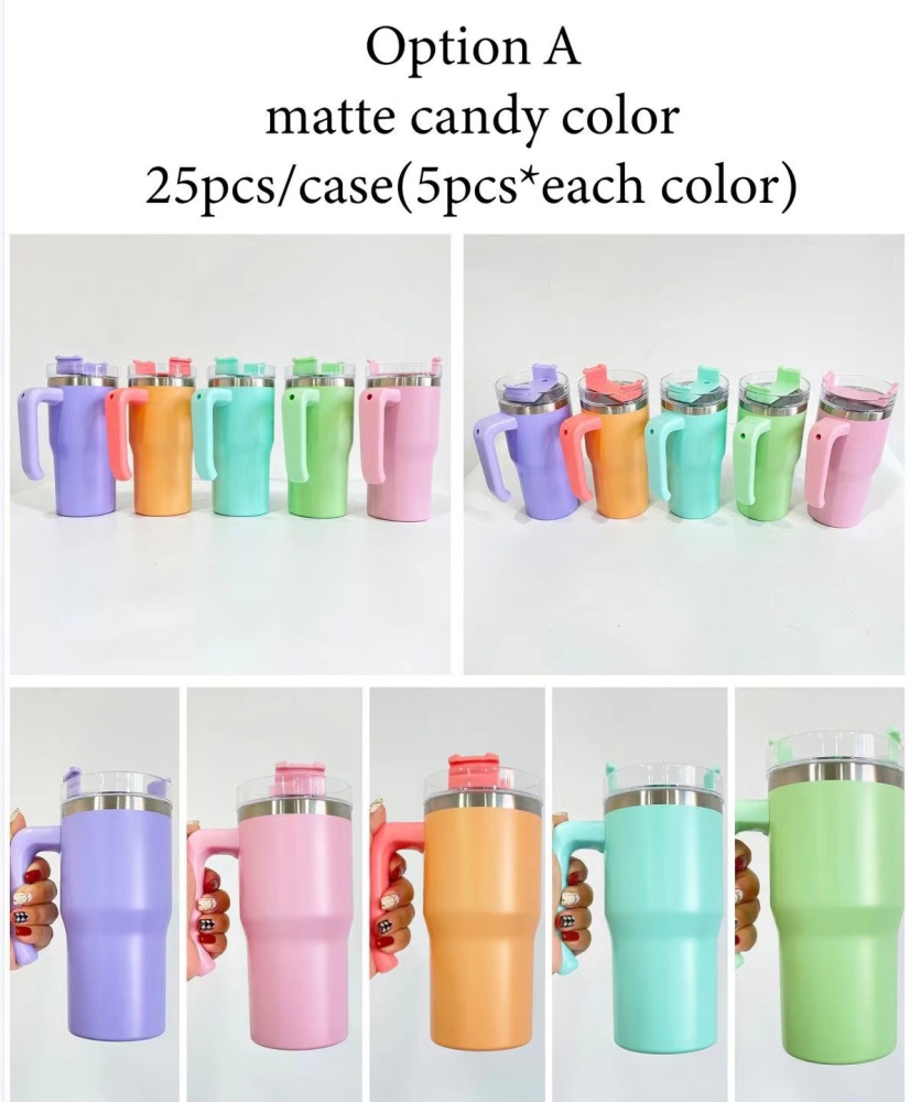 CHINESE WAREHOUSE 20oz Sublimation Colorful Tumbler with Handle