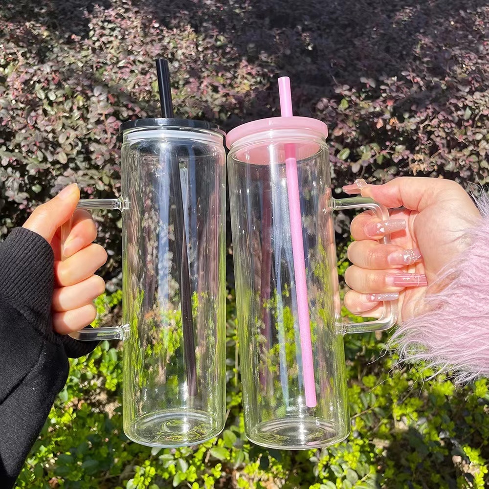 CHINESE WAREHOUSE 20oz Sublimation Glass Tumbler with Handle