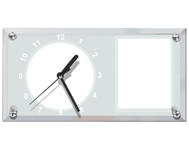 CHINESE WAREHOUSE Sublimation Blank White Glass Clock House Decoration