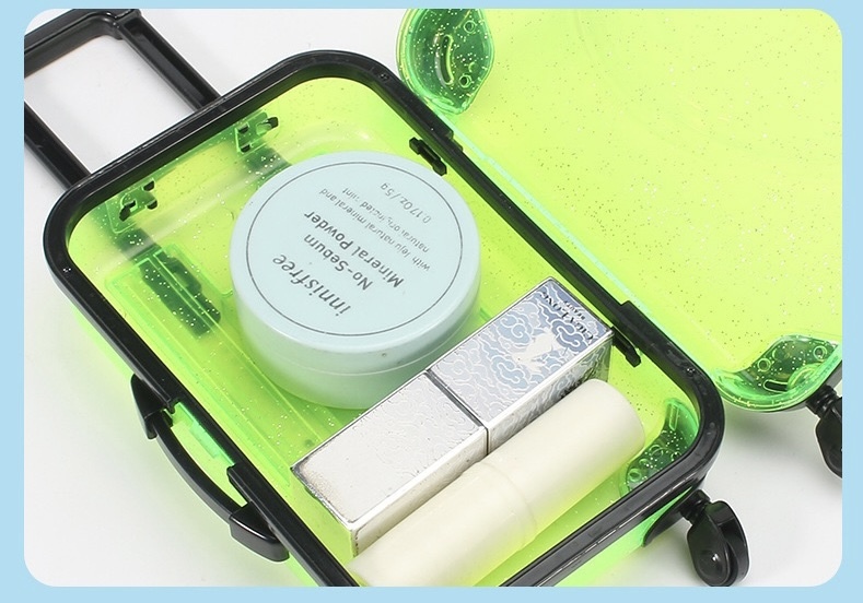 CHINESE WAREHOUSE Wholesale Four-Pair Fake eyelash trolley case luggage case Makeup Eyelash box storage box self defense keychain box