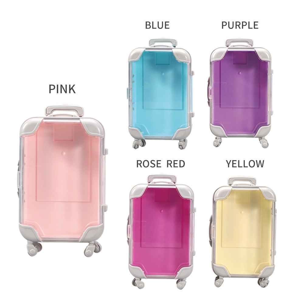CHINESE WAREHOUSE Wholesale Empty Eye Lash& Tools Box Plastic Mini Luggage Cute Packaging