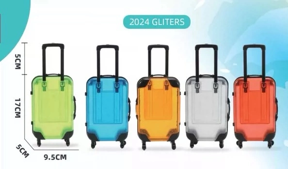 CHINESE WAREHOUSE Wholesale Four-Pair Fake eyelash trolley case luggage case Makeup Eyelash box storage box self defense keychain box
