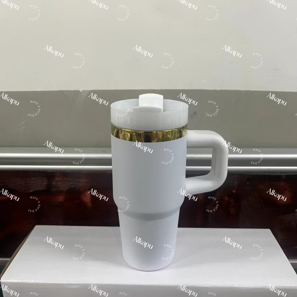 CHINESE WAREHOUSE New Products14oz Powder Coated Travel Tumbler With Electroplating edge