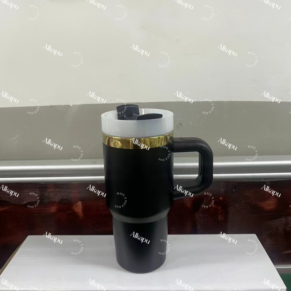 CHINESE WAREHOUSE New Products14oz Powder Coated Travel Tumbler With Electroplating edge