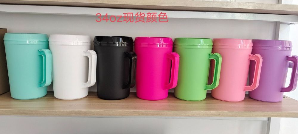 CHINESE WAREHOUSE 22oz 32oz Jelly color drinks Plastic Mug