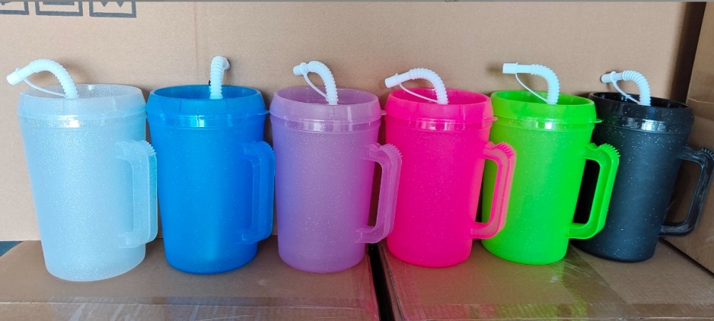 CHINESE WAREHOUSE 22oz 32oz Jelly color drinks Plastic Mug