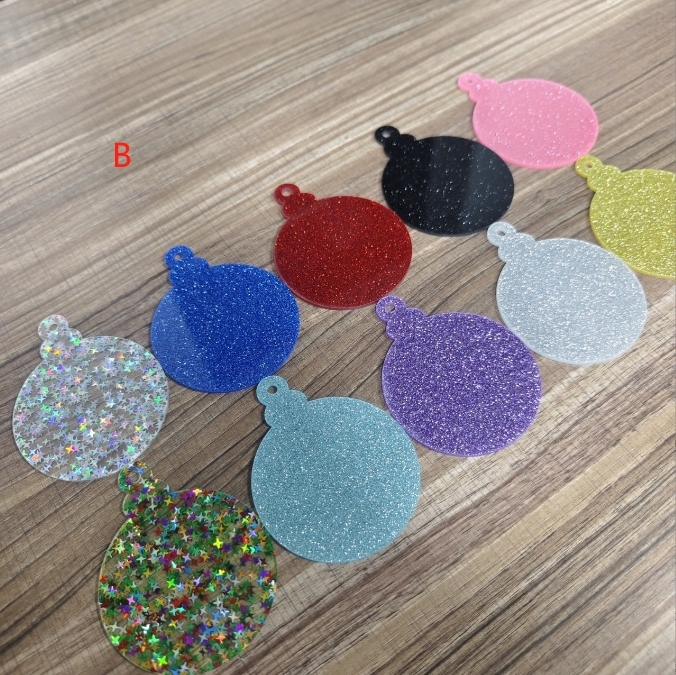 CHINESE WAREHOUSE 3" Acrylic Shimmer Chrismas Pendant