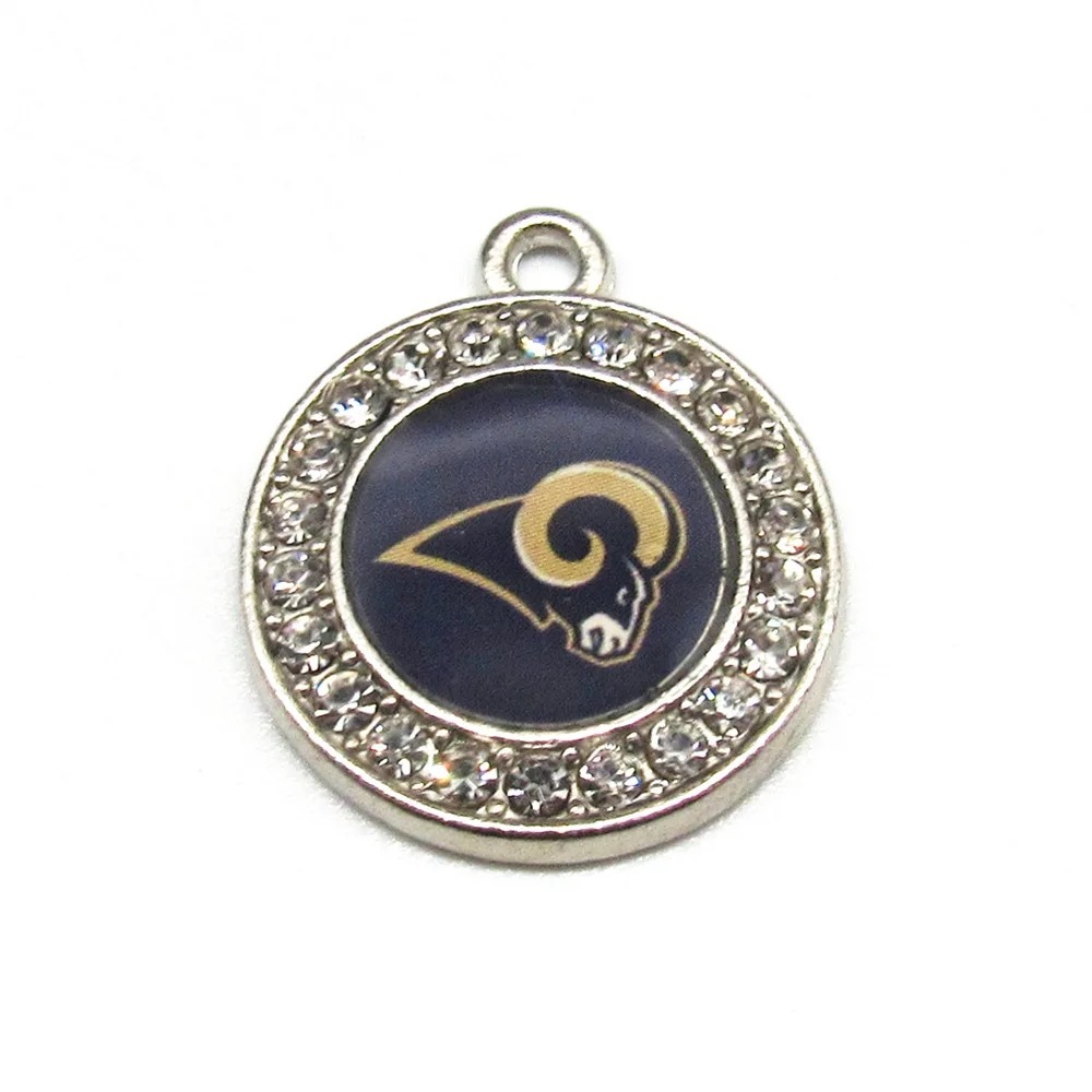 CHINESE WAREHOUSE Wholesale Alloy Rhinestone Charms 32 Designs Football Teams Pendants For Men and Women Jewelry