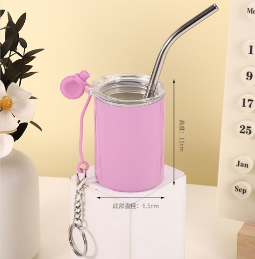 USA RTS 3oz Mini Sublimation Stainless Steel Tumbler With Keychain