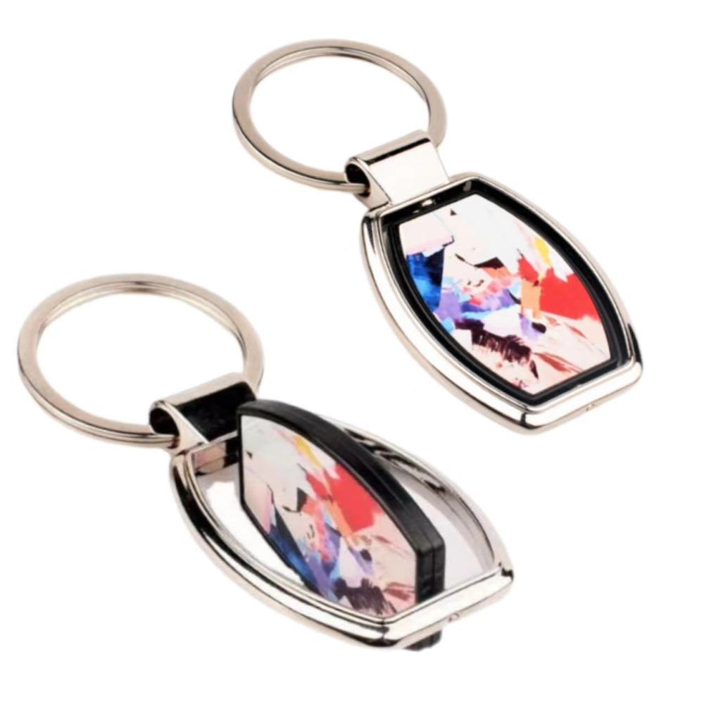 CHINESE WAREHOUSE Sublimation Metal 360° Revolve keychain