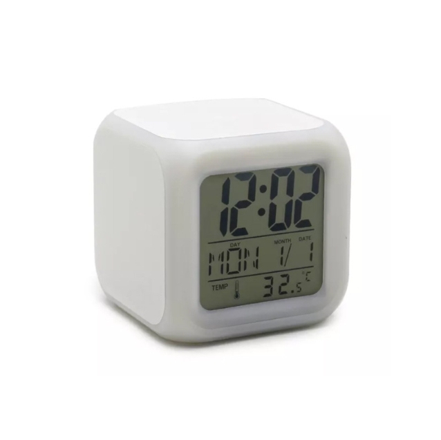 CHINESE WAREHOUSE Sublimation 3 Sided LED Alarm Clock