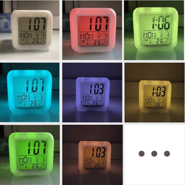 CHINESE WAREHOUSE Sublimation 3 Sided LED Alarm Clock