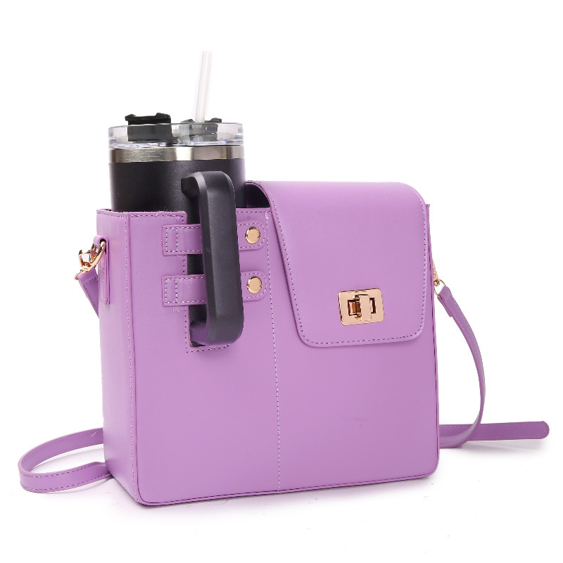 CHINESE WAREHOUSE PU Leather Tumbler Hold Purse
