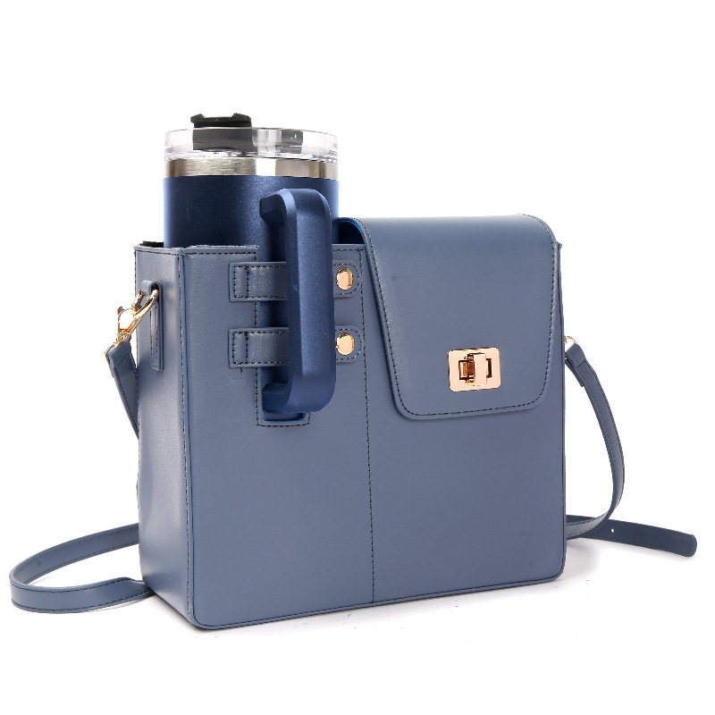 CHINESE WAREHOUSE PU Leather Tumbler Hold Purse