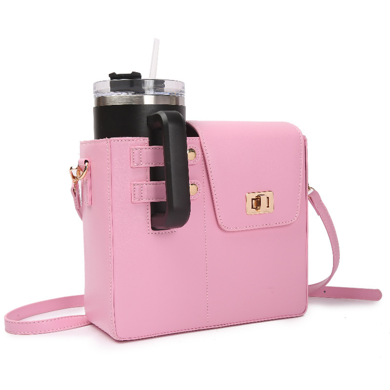 CHINESE WAREHOUSE PU Leather Tumbler Hold Purse