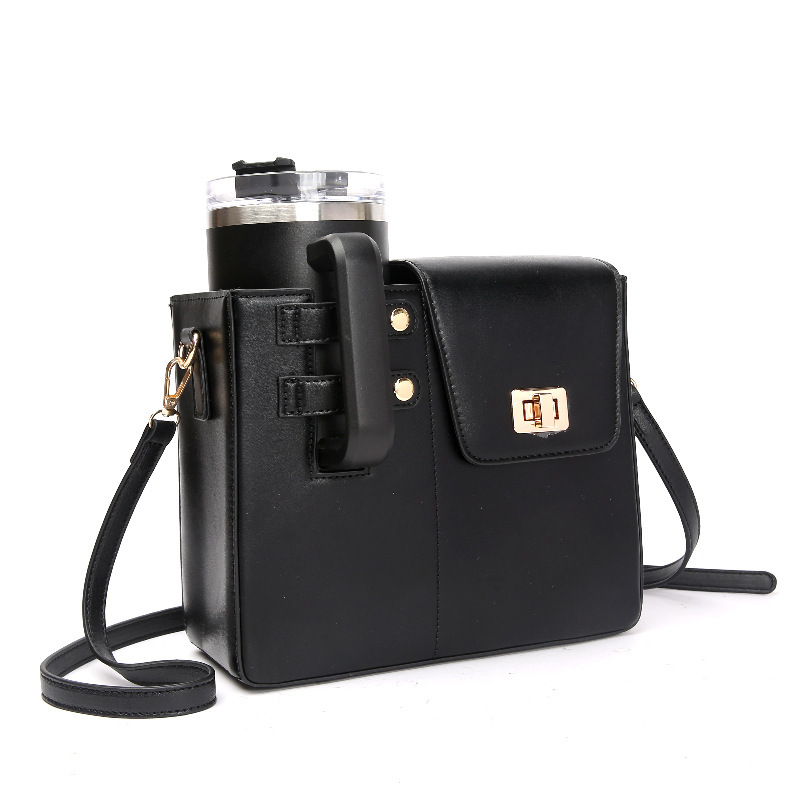 CHINESE WAREHOUSE PU Leather Tumbler Hold Purse