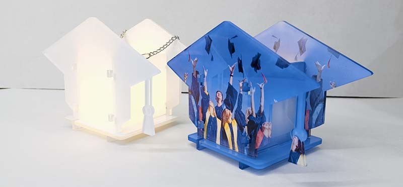 CHINESE WAREHOUSE Graduation Gift Sublimation Acrylic Lamp Pen Holder