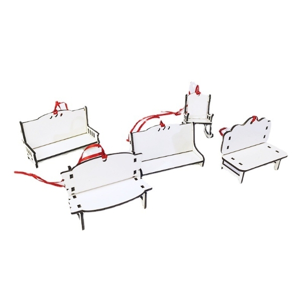 CHINESE WAREHOUSE Sublimation MDF Chair Ornament For Christmas