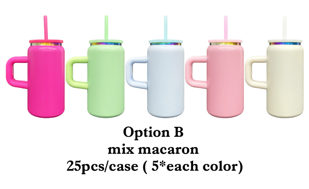USA RTS 16oz Powder Coated V2 Travel Tumbler With Rainbow Plated For Engraved