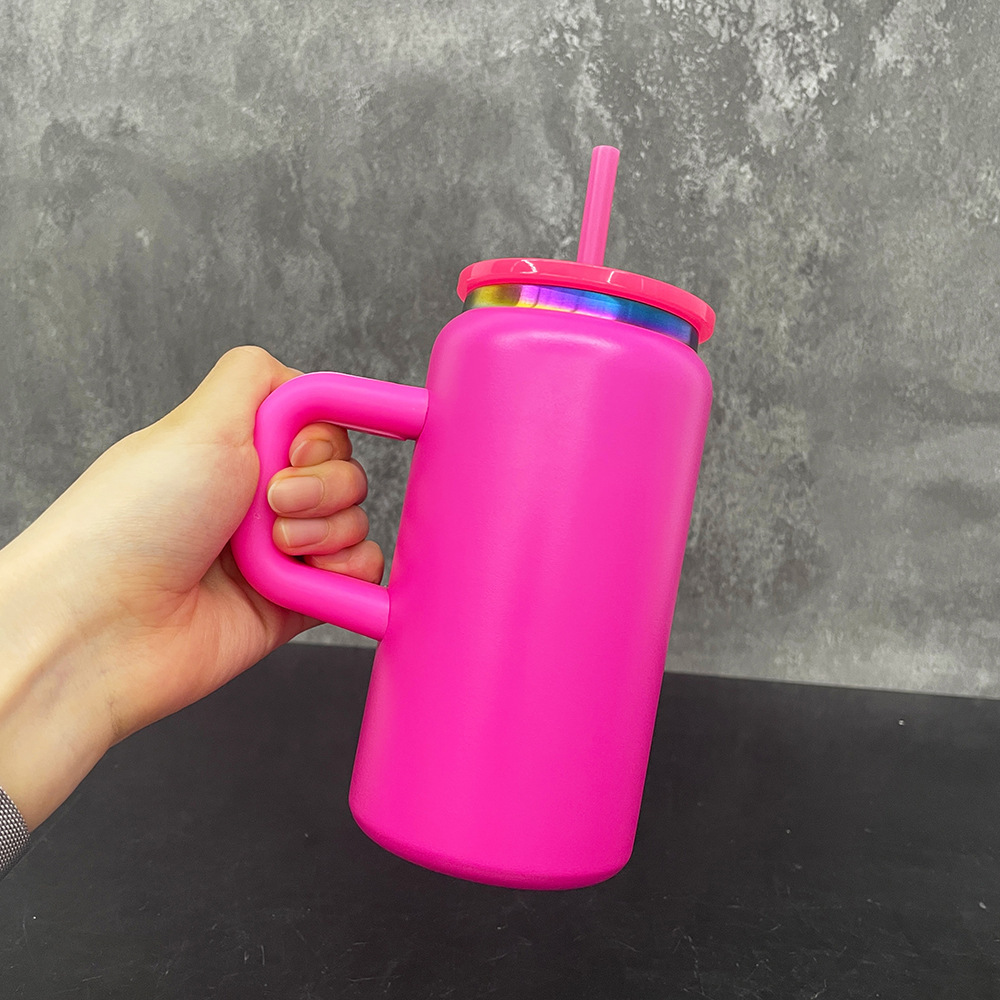 USA RTS 16oz Powder Coated V2 Travel Tumbler With Rainbow Plated For Engraved