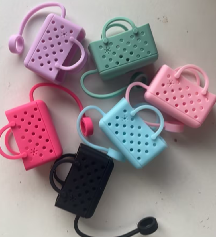 CHINESE WAREHOUSE 3D Straw Toppers Mini Beach Bag Style 10mm