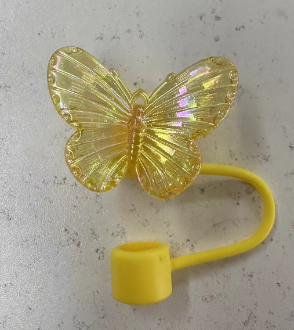 CHINESE WAREHOUSE 10mm Colorful Butterfly 3D Straw Toppers