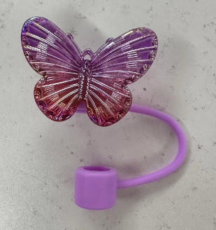 CHINESE WAREHOUSE 10mm Colorful Butterfly 3D Straw Toppers