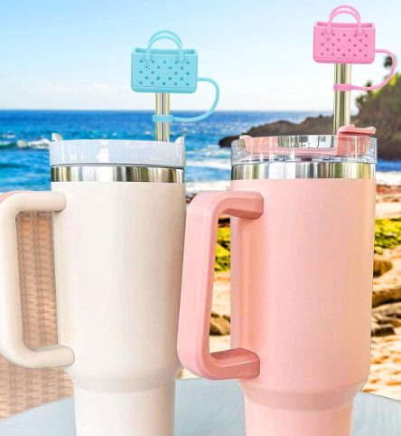 CHINESE WAREHOUSE 3D Straw Toppers Mini Beach Bag Style 10mm