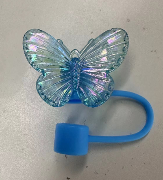 CHINESE WAREHOUSE 10mm Colorful Butterfly 3D Straw Toppers