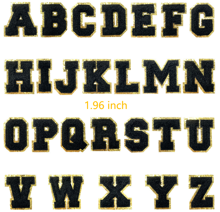 CHINESE WAREHOUSE High Quality Alphabet Patches 1.96inch For Shirts Ready To Ship