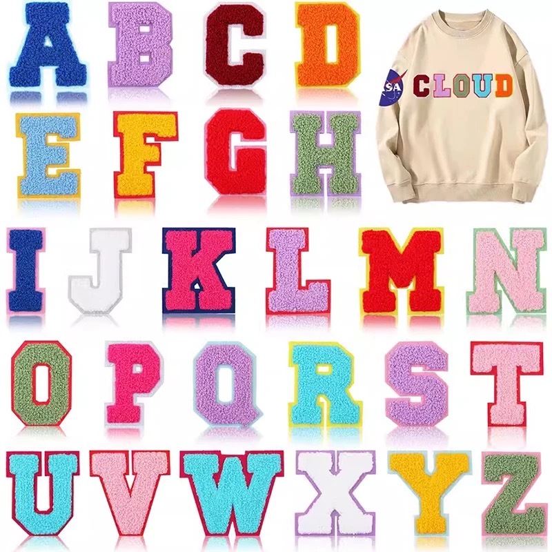 CHINESE WAREHOUSE High Quality Alphabet Patches 1.96inch For Shirts Ready To Ship