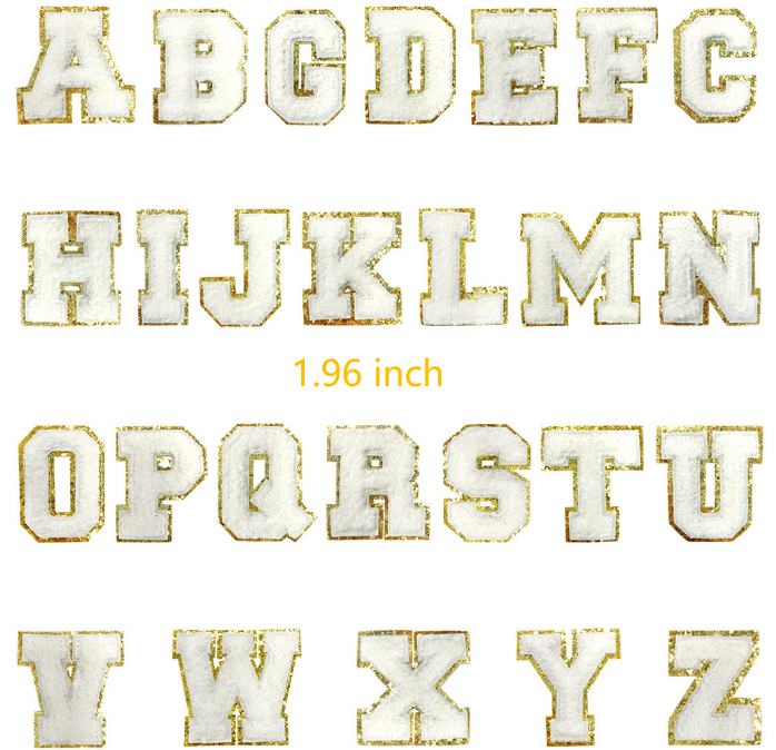 CHINESE WAREHOUSE High Quality Alphabet Patches 1.96inch For Shirts Ready To Ship