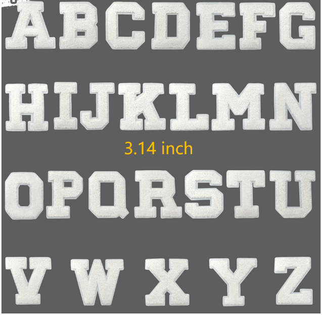CHINESE WAREHOUSE High Quality Alphabet Patches 1.96inch For Shirts Ready To Ship
